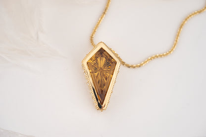 The Sitara Necklace | 8.72 CT Kite Starbrite™ Golden Beryl