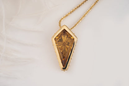 The Sitara Necklace | 8.72 CT Kite Starbrite™ Golden Beryl