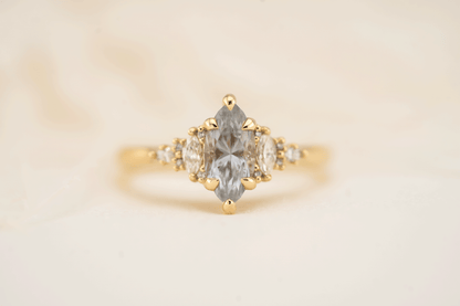 The Maeve Ring | 1.25 CT Pastel Blue/Purple Marquise Sapphire