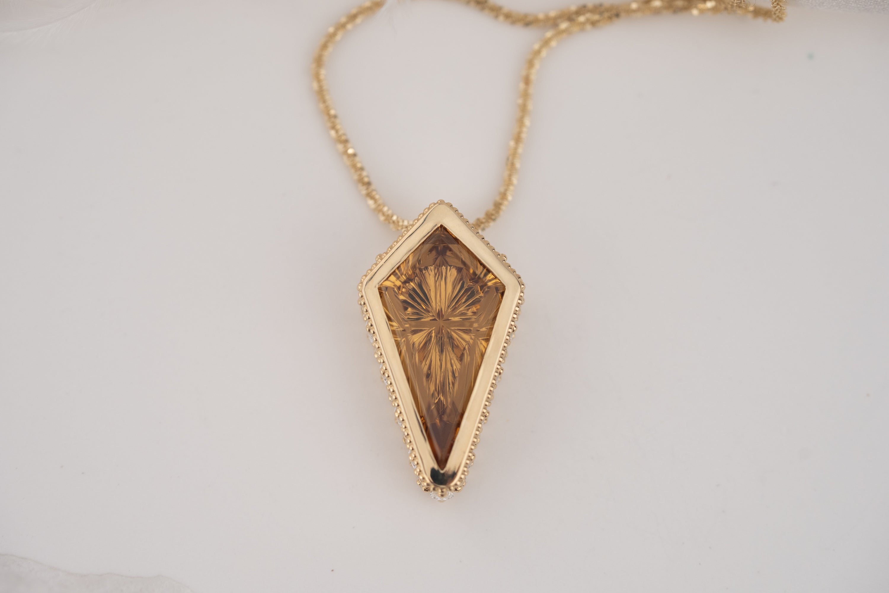 The Sitara Necklace | 8.72 CT Kite Starbrite™ Golden Beryl