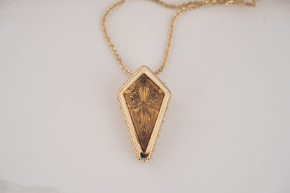 The Sitara Necklace | 8.72 CT Kite Starbrite™ Golden Beryl