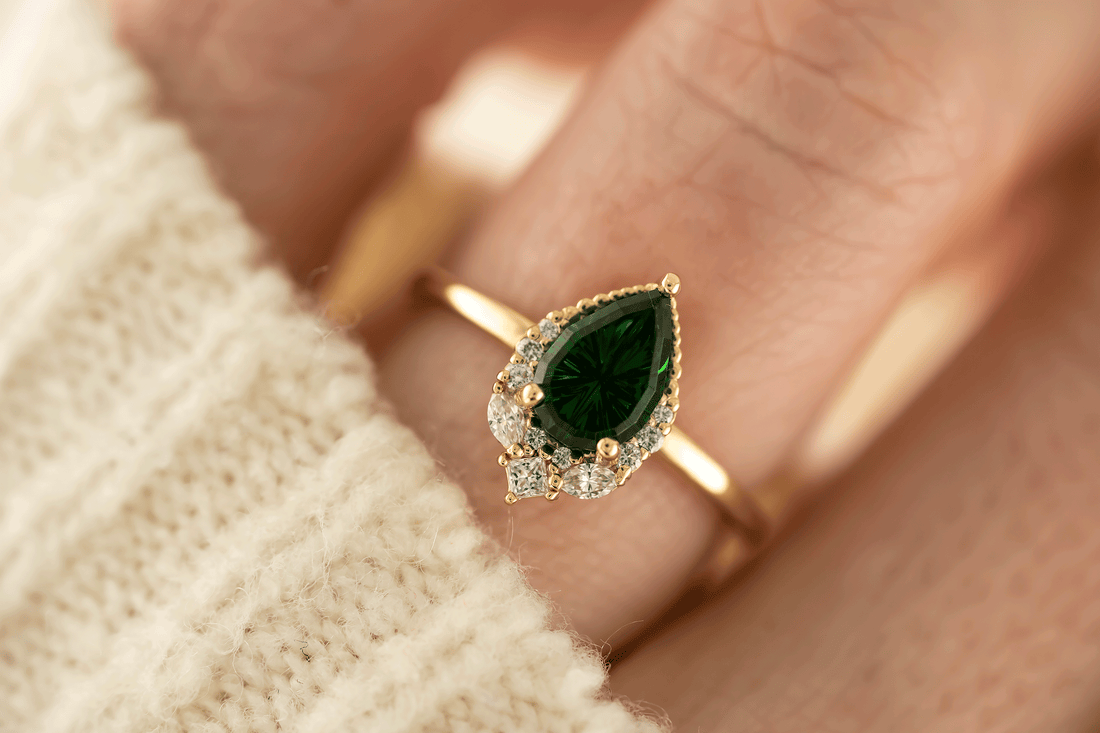 The Charlotte Ring | 1.4 Pear Starbrite™ Tsavorite Garnet