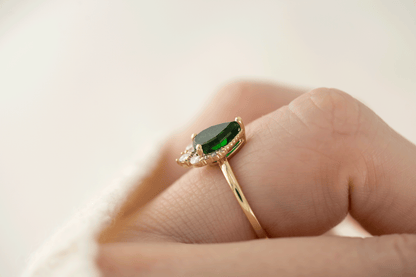 The Charlotte Ring | 1.4 Pear Starbrite™ Tsavorite Garnet