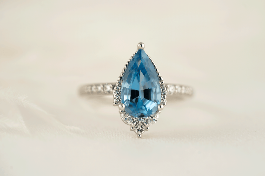 The Charlotte Ring | 1.96 CT Pear Aquamarine