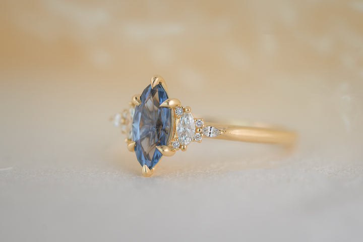 The Maeve 1.05 CT Marquise Blue Sapphire Ring