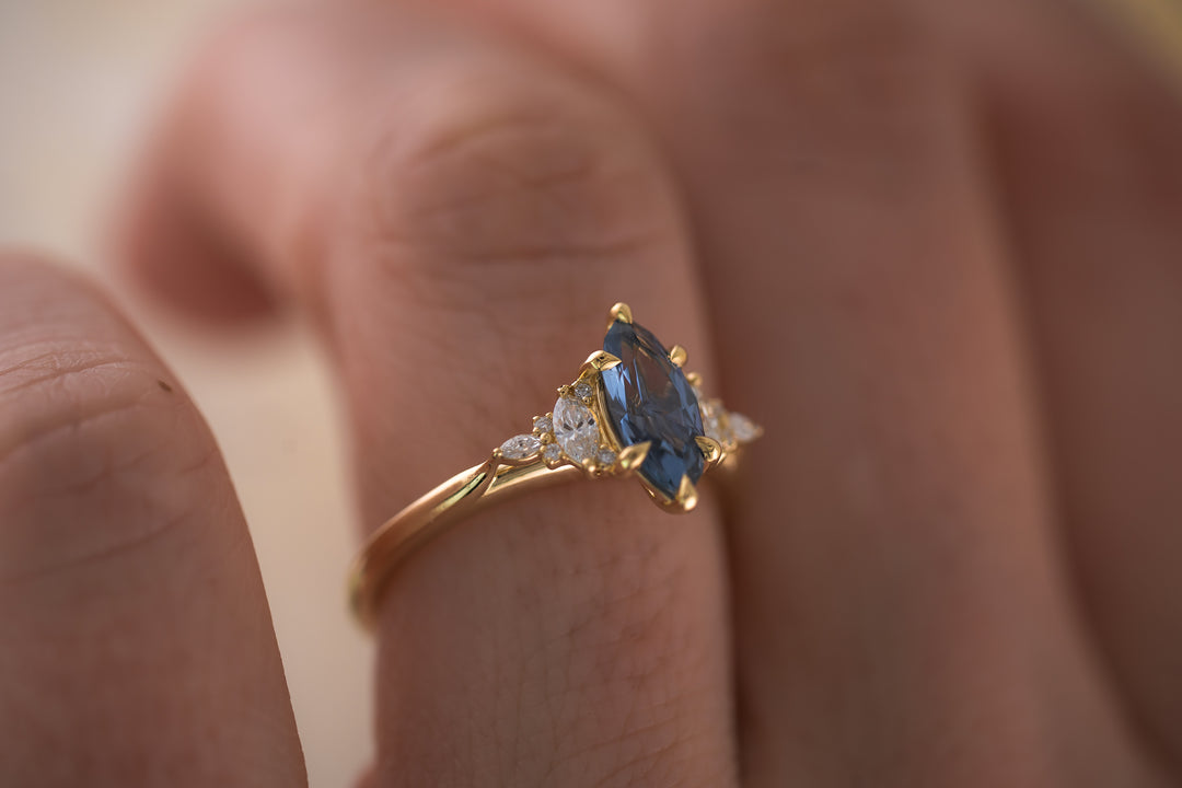 The Maeve 1.05 CT Marquise Blue Sapphire Ring