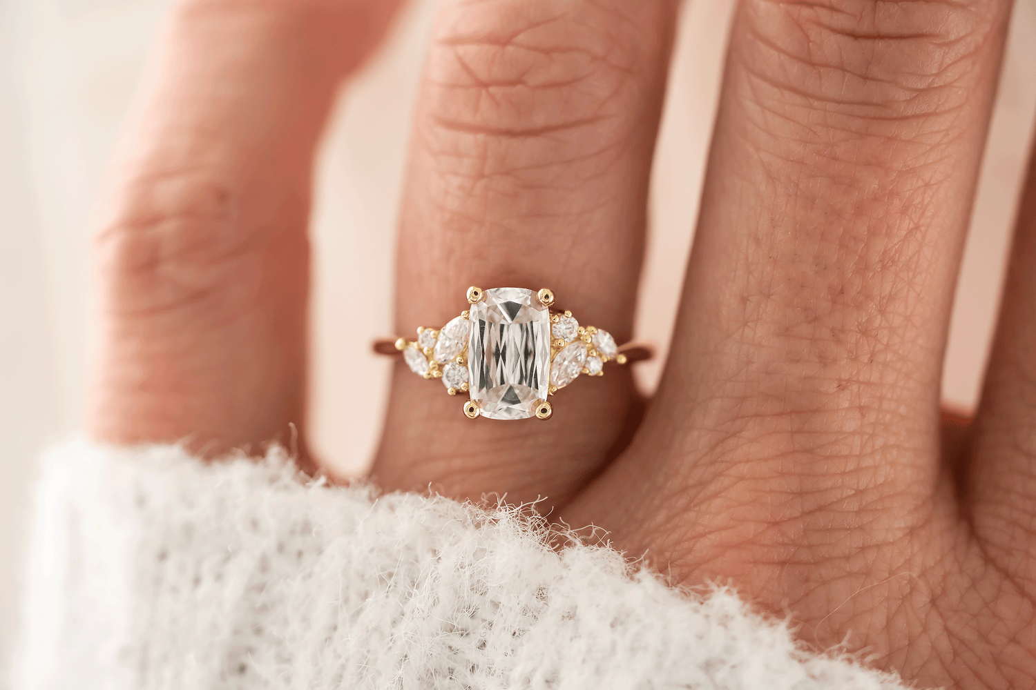 The Laurel Ring | 1.6 CT Crisscut Cushion Diamond