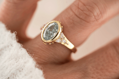 The Daylight Ring | 1.93 CT Oval Blue Diamond