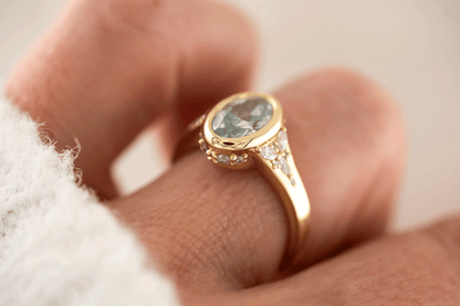 The Daylight Ring | 1.93 CT Oval Blue Diamond
