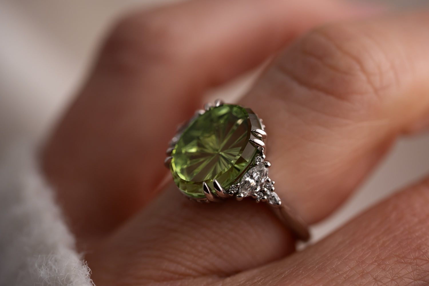 The Low Maeve Ring | 6.12 CT Oval Starbrite™ Green Tourmaline