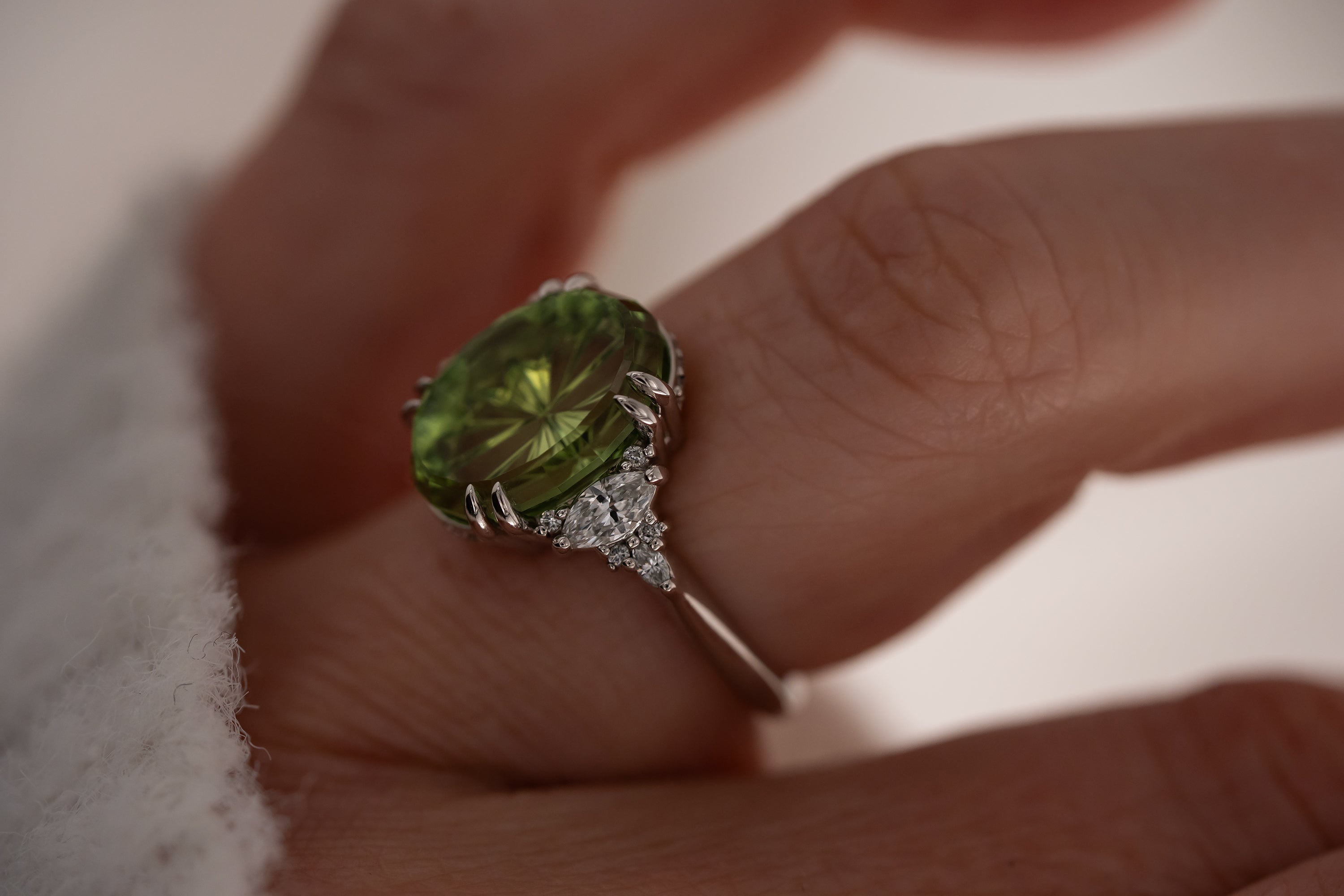 The Low Maeve Ring | 6.12 CT Oval Starbrite™ Green Tourmaline