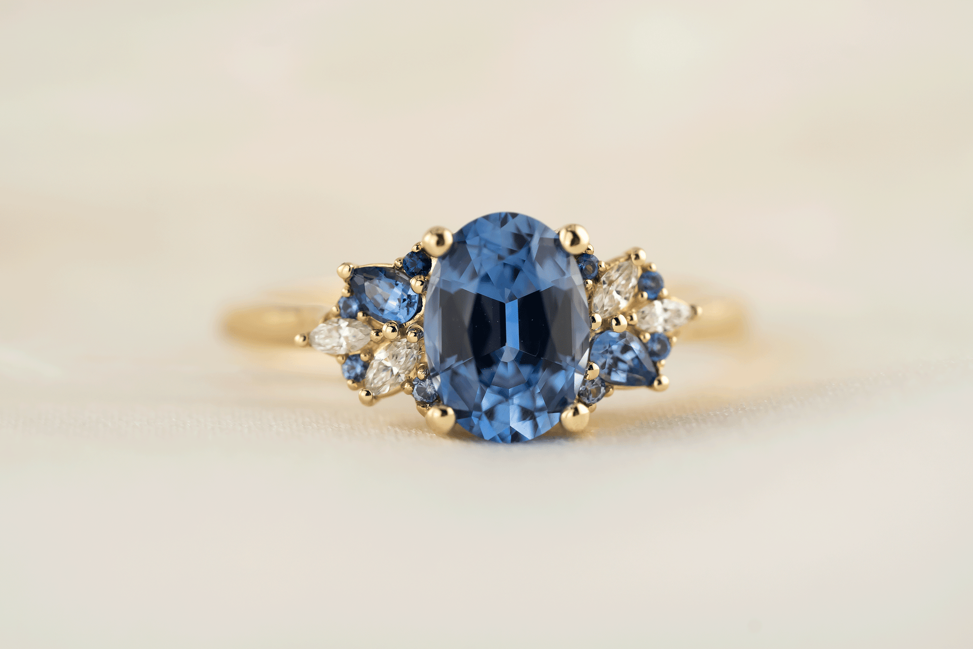 The Fleur Ring | 1.4 CT Oval Blue Sapphire – Lavender Creek Gems