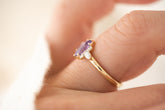 The Flutter Ring - 0.72 CT Marquise Purple Sapphire - Lavender Creek Gems 