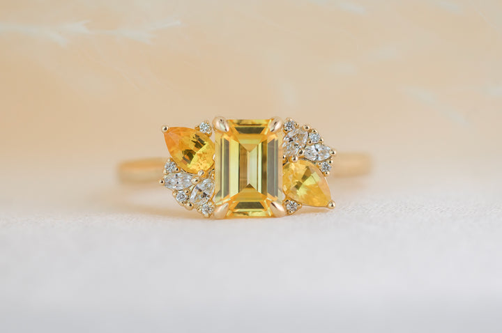 The Fleur 1.24 CT Emerald Cut Yellow Sapphire Ring