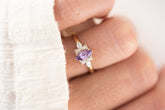 The Flutter Ring - 0.72 CT Marquise Purple Sapphire - Lavender Creek Gems 