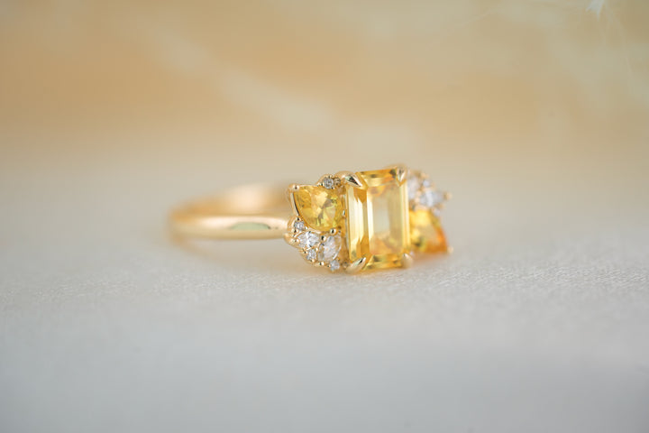 The Fleur 1.24 CT Emerald Cut Yellow Sapphire Ring
