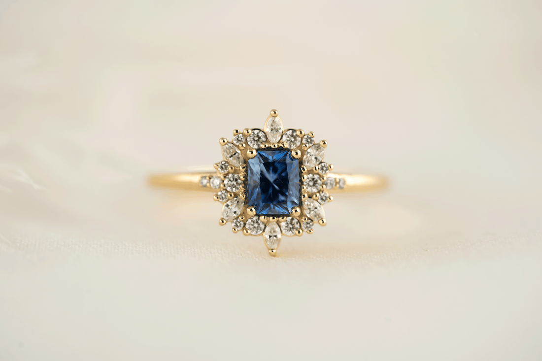 The Innis Ring | 0.5 CT Radiant Blue Sapphire