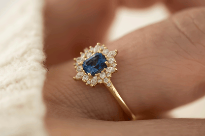 The Innis Ring | 0.5 CT Radiant Blue Sapphire