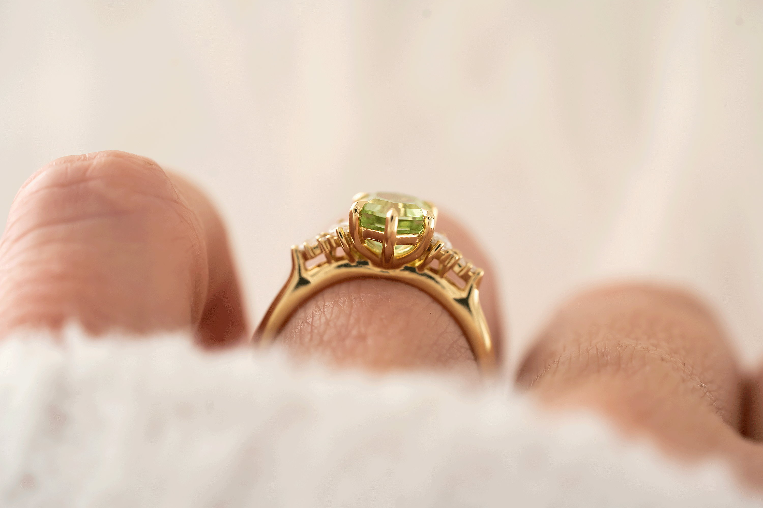 The Maeve Ring | 1.67 CT Elongated Hexagon Mint Green Tourmaline