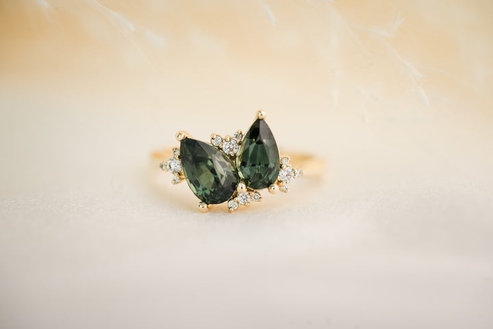The Vega Teal/Green Sapphire Ring