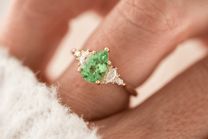 The Maeve Ring | 1.53 CT Pear Lagoon/Green Tourmaline