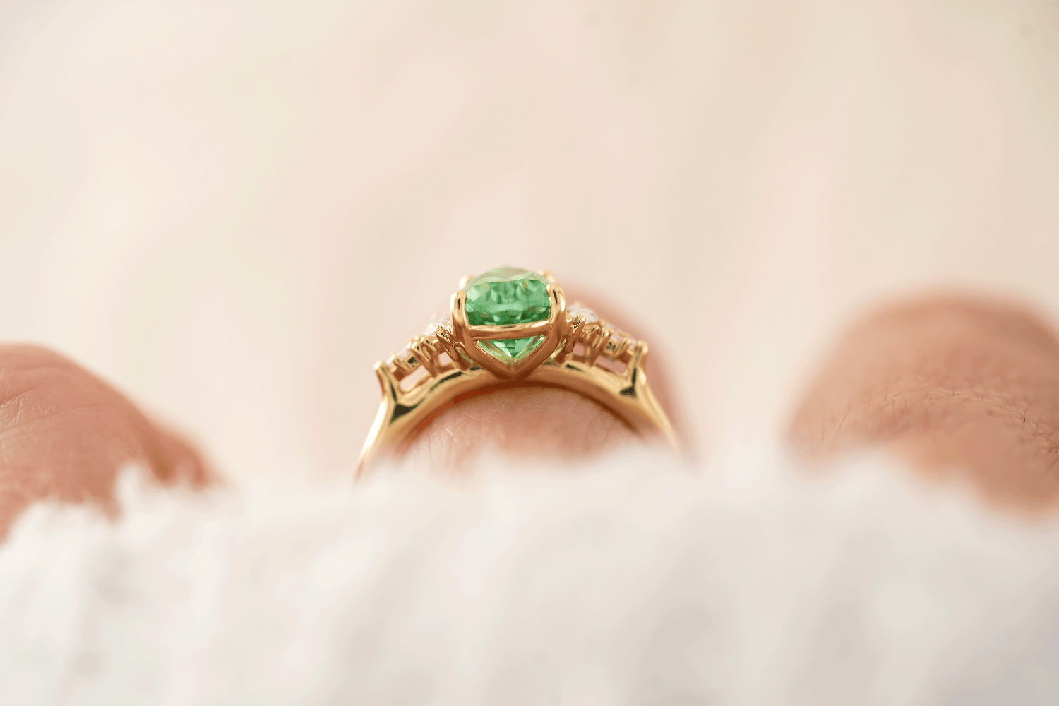 The Maeve Ring | 1.53 CT Pear Lagoon/Green Tourmaline
