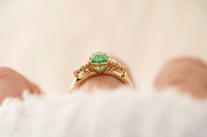The Maeve Ring | 1.53 CT Pear Lagoon/Green Tourmaline