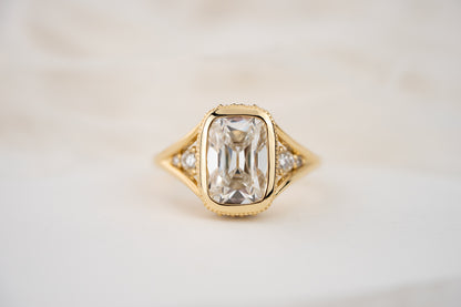 The Sitara Ring | 2.8 CT Old Mine Elongated Cushion Diamond - Lavender Creek Gems 