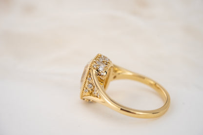 The Sitara Ring | 2.8 CT Old Mine Elongated Cushion Diamond - Lavender Creek Gems 