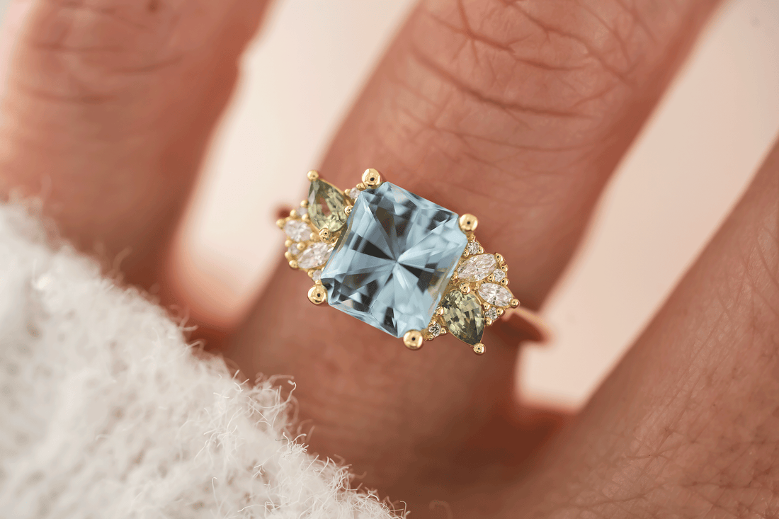 The Fleur Ring | 2.08 CT Radiant Aquamarine