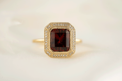 The Satine Ring | 3.15 CT Radiant Red Garnet