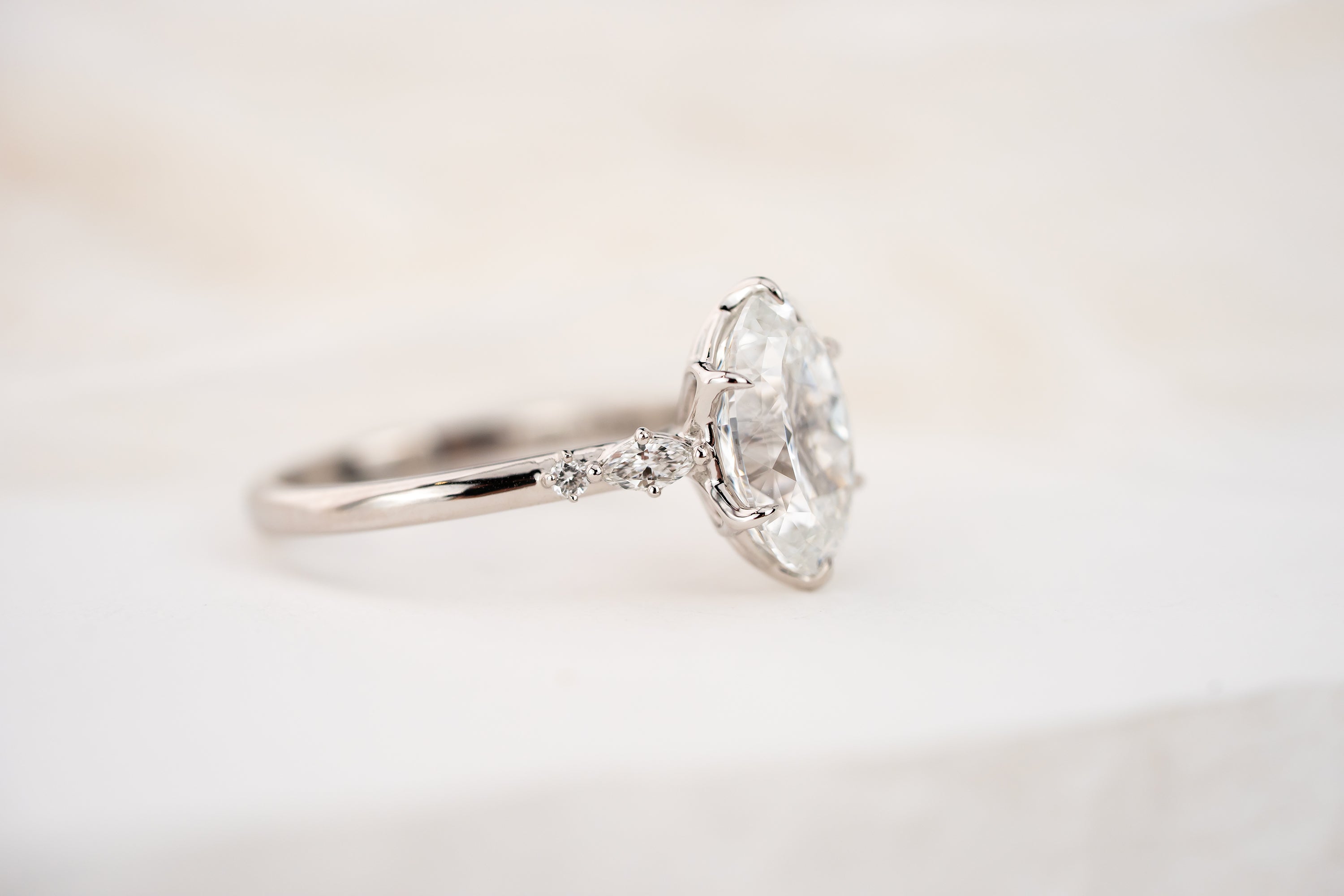 The Skye Ring | 3.22 CT Oval Rose Cut Diamond - Lavender Creek Gems 