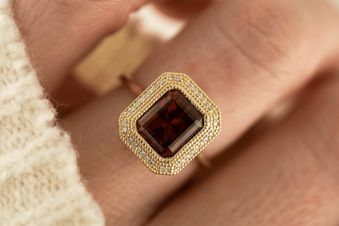 The Satine Ring | 3.15 CT Radiant Red Garnet