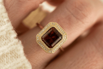 The Satine Ring | 3.15 CT Radiant Red Garnet