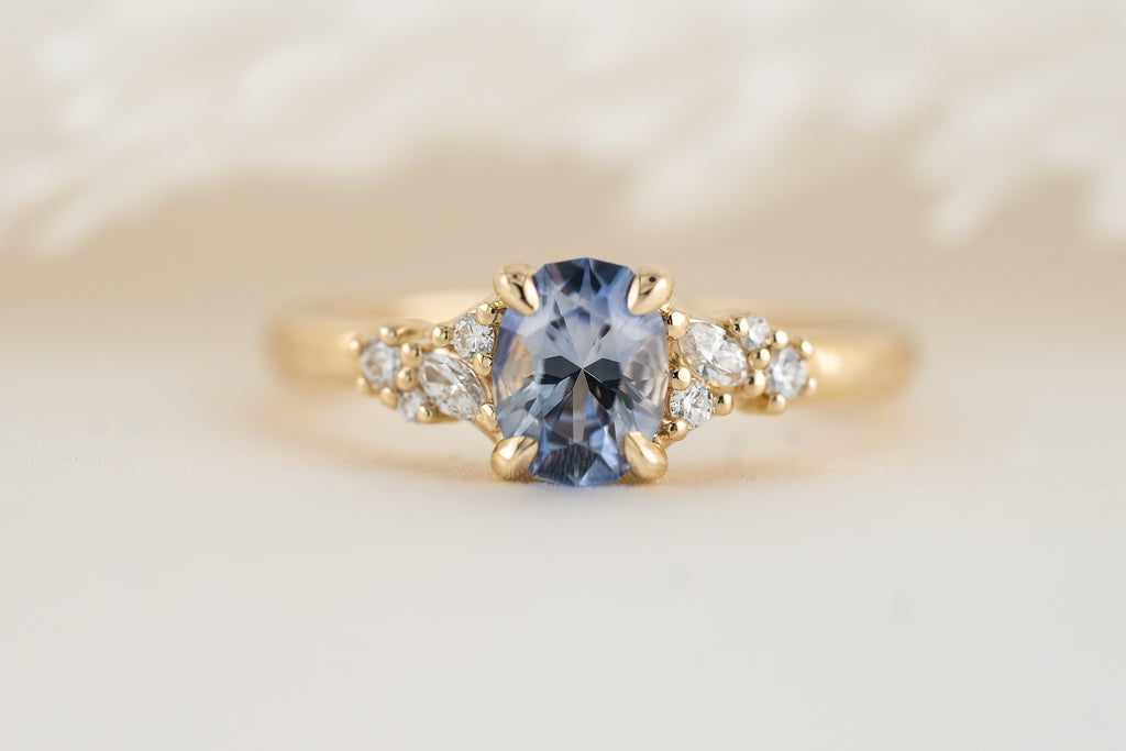 The Lyria Ring | 0.97 CT Oval Blue Sapphire - Lavender Creek Gems 