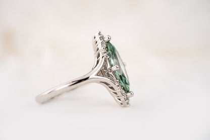 The Everlight Ring | 2.3 CT Marquise Green Diamond - Lavender Creek Gems 
