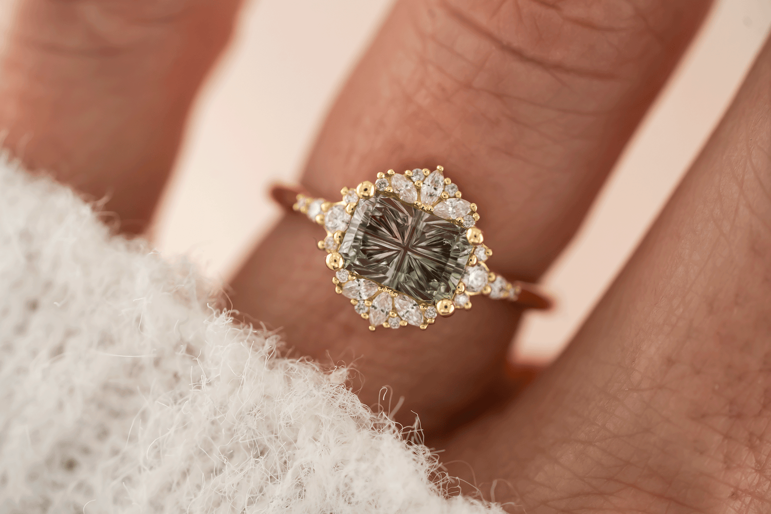 The Comtesse Ring | 1.56 CT Rectangular Starbrite Watermelon Tourmaline