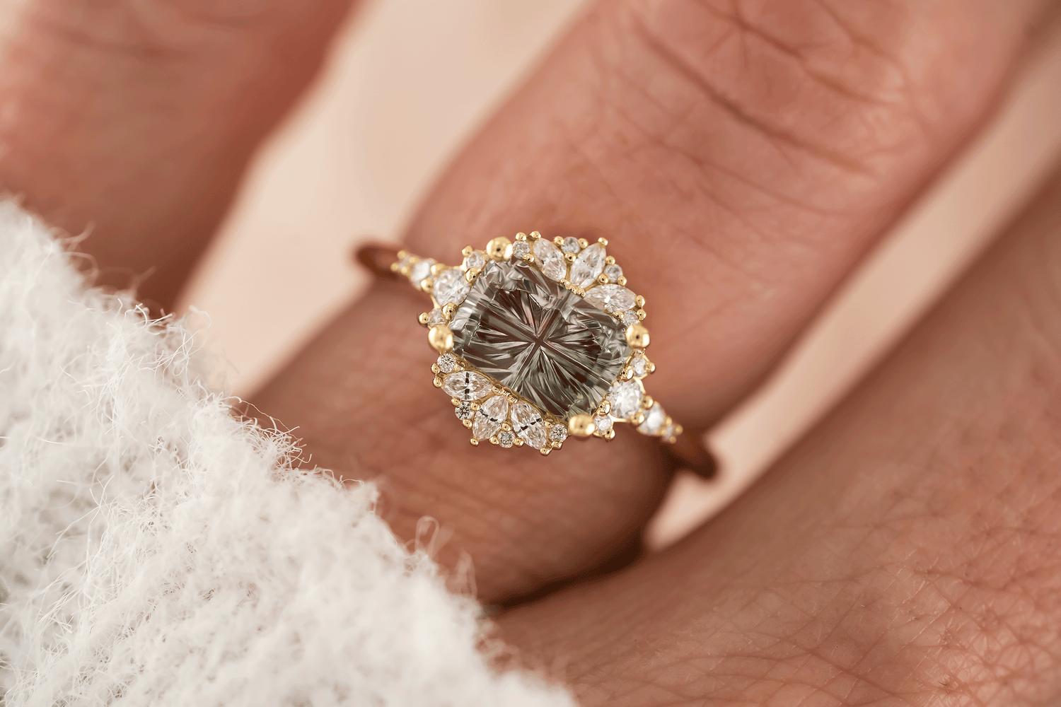 The Comtesse Ring | 1.56 CT Rectangular Starbrite Watermelon Tourmaline