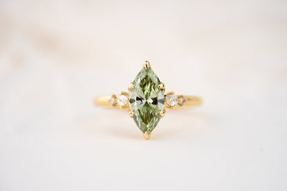 The Skye Ring | 1.56 CT Marquise Green Diamond - Lavender Creek Gems 
