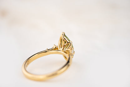 The Skye Ring | 1.56 CT Marquise Green Diamond - Lavender Creek Gems 