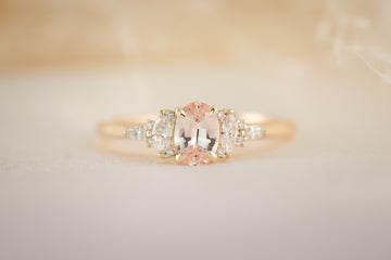 The Maeve 0.55 CT Oval Peach Sapphire Ring - Lavender Creek Gems 