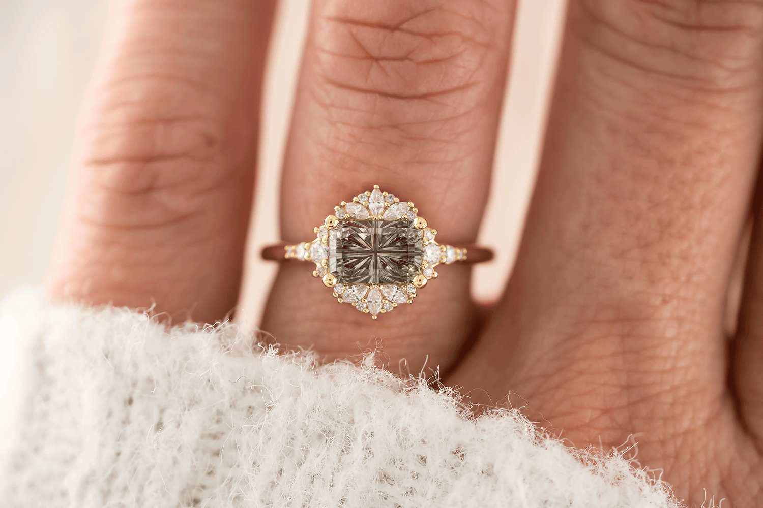 The Comtesse Ring | 1.56 CT Rectangular Starbrite Watermelon Tourmaline