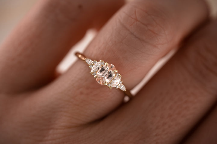 The Maeve 0.55 CT Oval Peach Sapphire Ring
