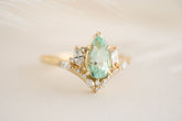 The Aurora Ring - 1.52 CT Pear Cut Lagoon Blue Tourmaline - Lavender Creek Gems 