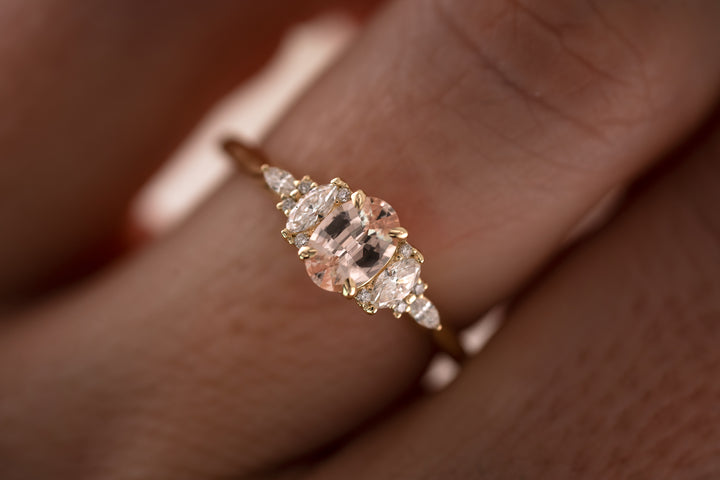 The Maeve 0.55 CT Oval Peach Sapphire Ring