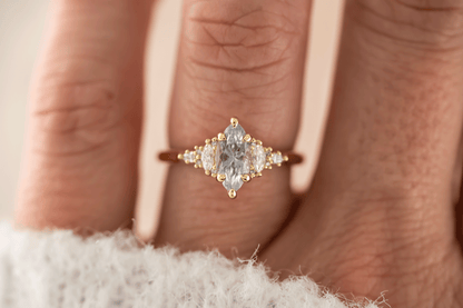 The Maeve Ring | 1.25 CT Pastel Blue/Purple Marquise Sapphire