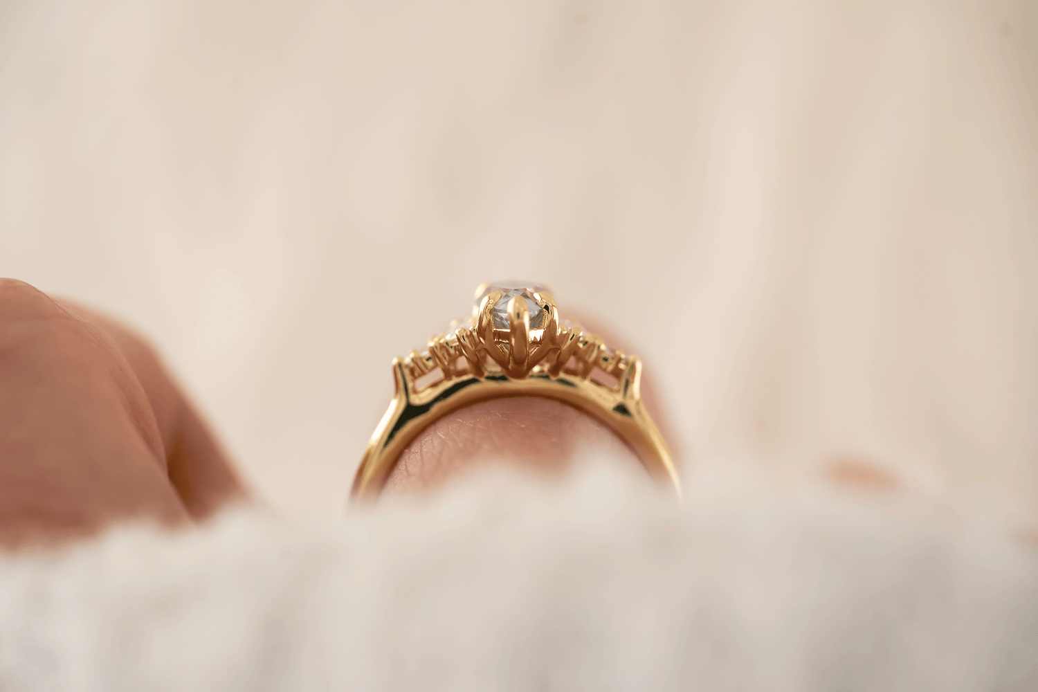 The Maeve Ring | 1.25 CT Pastel Blue/Purple Marquise Sapphire