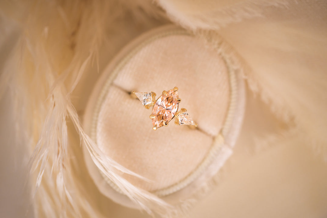The Violet 1.2 CT Marquise Peach Lab Diamond Ring
