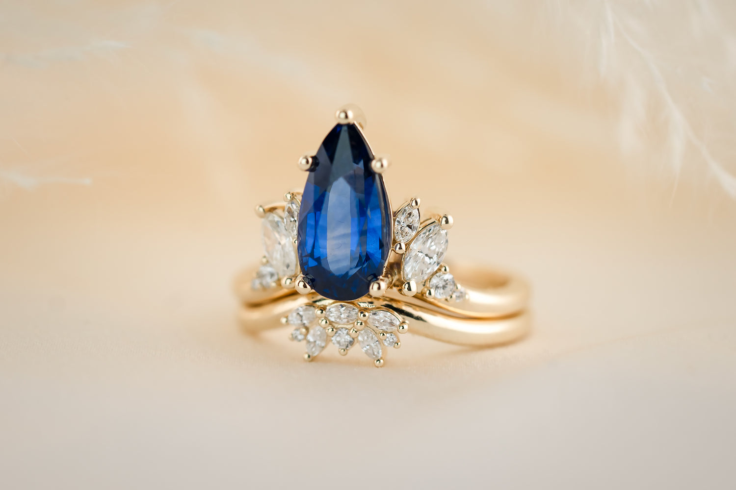 The Seraphine Set | 2.97 CT Pear Blue Sapphire - Lavender Creek Gems 