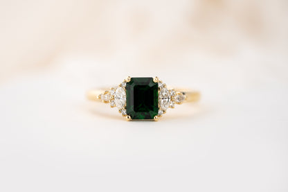 The Maeve Ring | 1.24 CT Emerald Cut Tsavorite Garnet - Lavender Creek Gems 